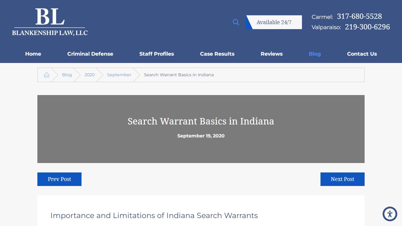 Search Warrant Basics in Indiana | Blankenship Law, LLC